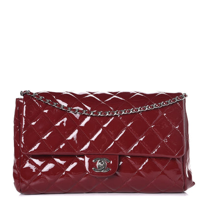 Chanel Patent Quilted Clutch With Chain Flap Red 1 of 14
