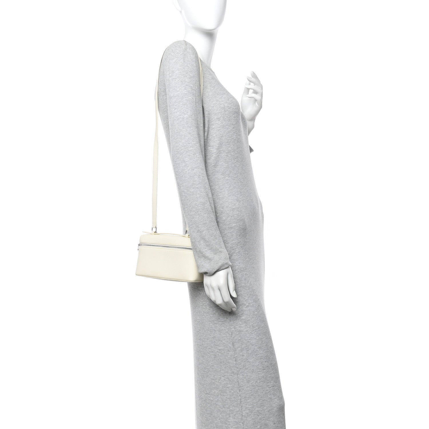 Loro Piana Grained Calfskin L19 Extra Pocket Pouch Whisper White 2 of 10