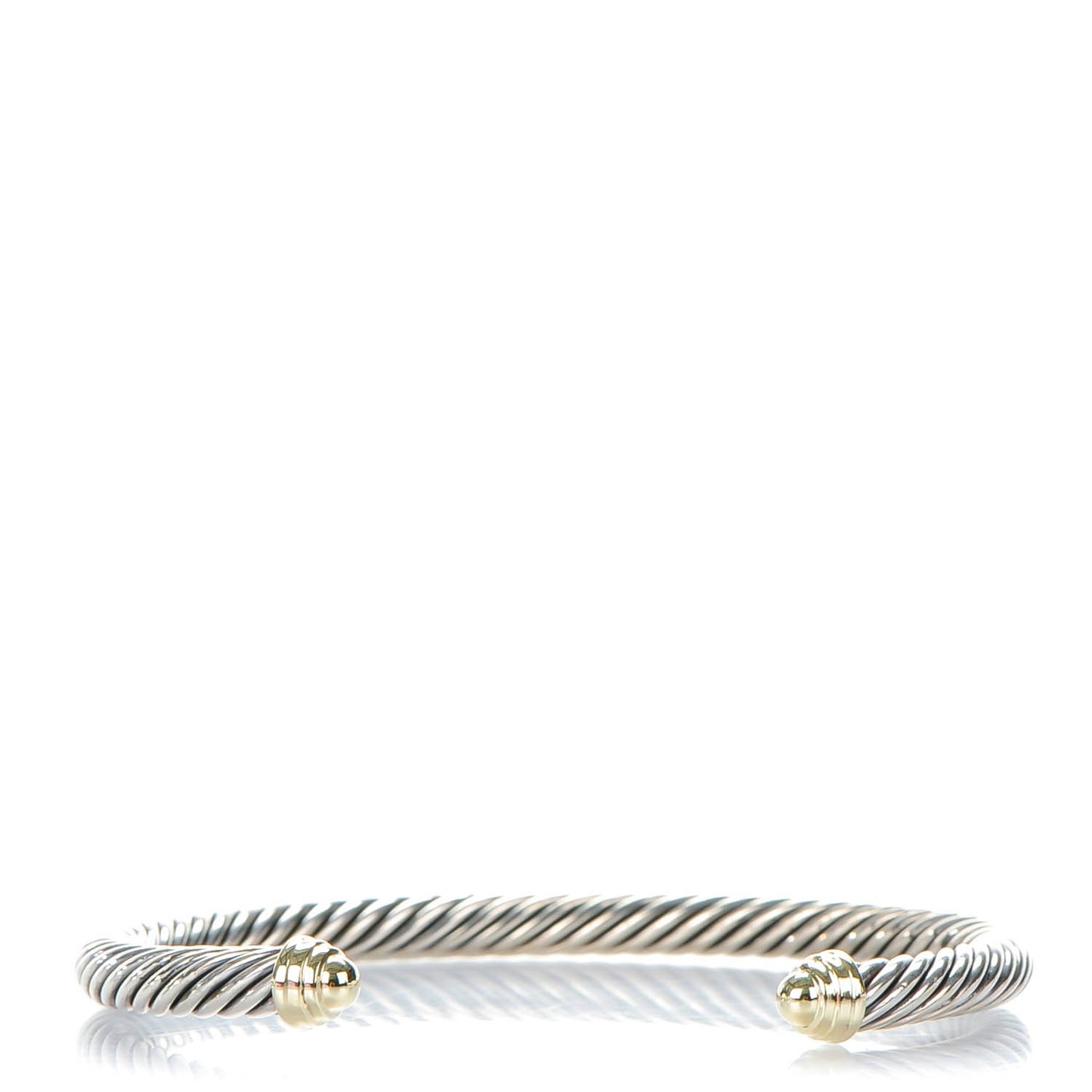 Sterling Silver 14K Yellow Gold 5mm Cable Classics Bracelet