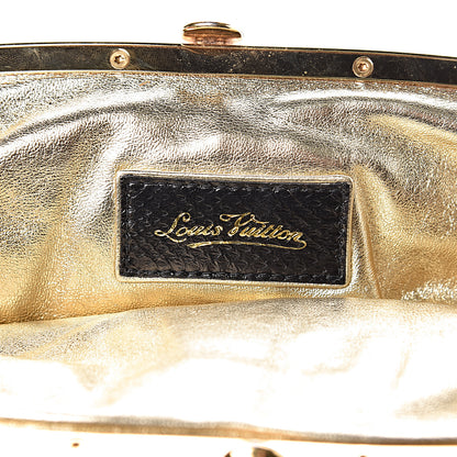 Louis Vuitton Satin Monogram Aumoniere Clutch Black 6 of 9
