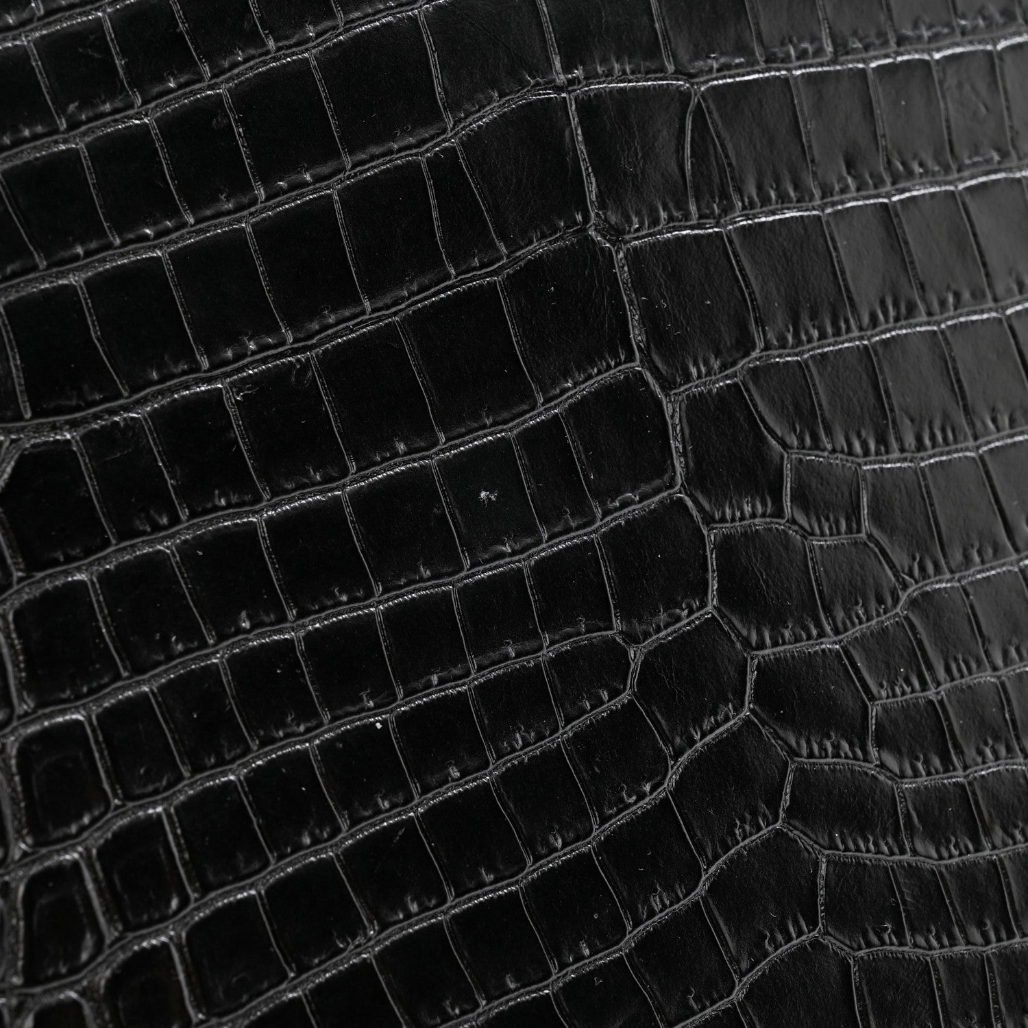 Saint Laurent Calfskin Crocodile Embossed Tiny Monogram Zipped Tablet Holder Black 8 of 9