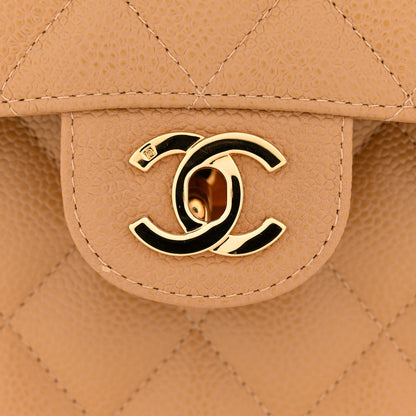 Chanel Caviar Quilted XL Jumbo Single Flap Beige 11 of 13