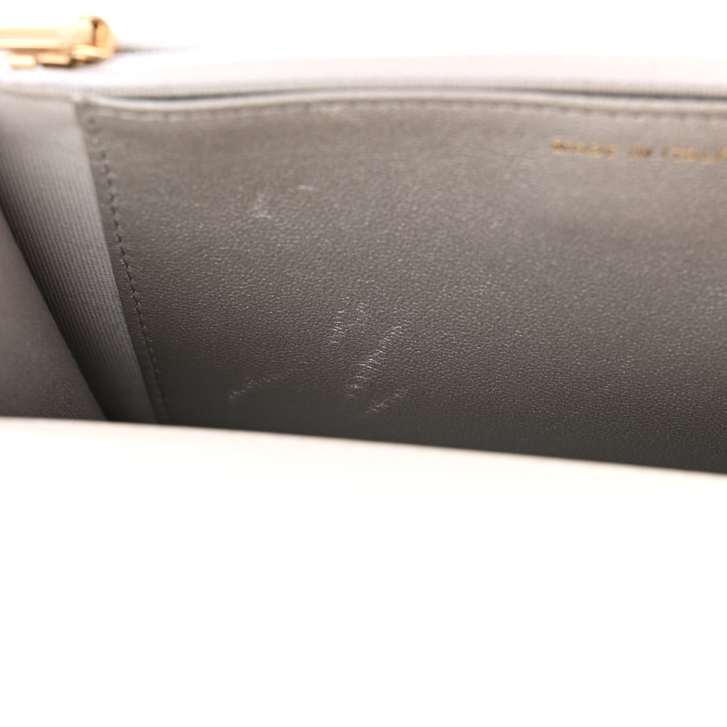 Shiny Calfskin Quilted Multicolor Top Handle Wallet On Chain WOC White