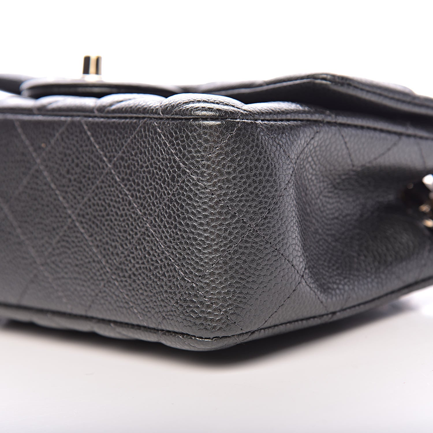 Chanel Caviar Quilted Mini Rectangular Flap Dark Grey 9 of 11