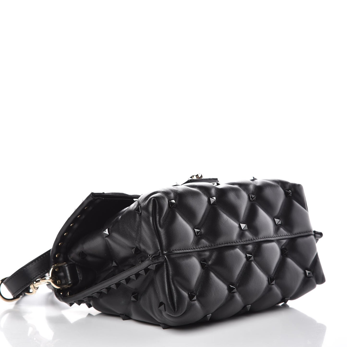 Nappa Monochrome Medium Candystud Top Handle Bag Black