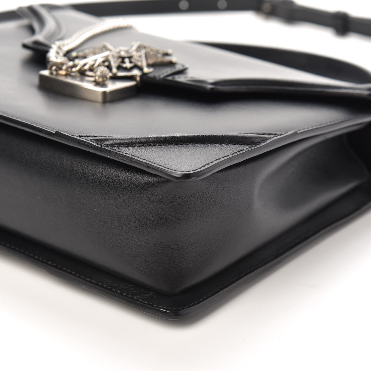 Alexander McQueen Calfskin Chain Flower Satchel Black 10 of 10