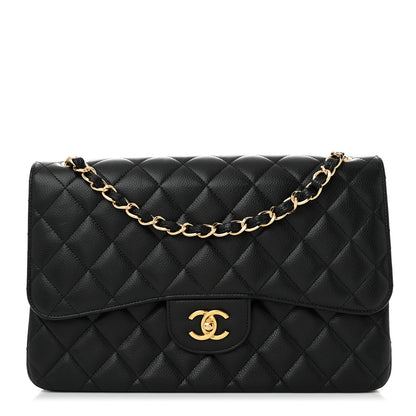 Chanel Caviar Quilted Jumbo Double Flap Black 1 of 12