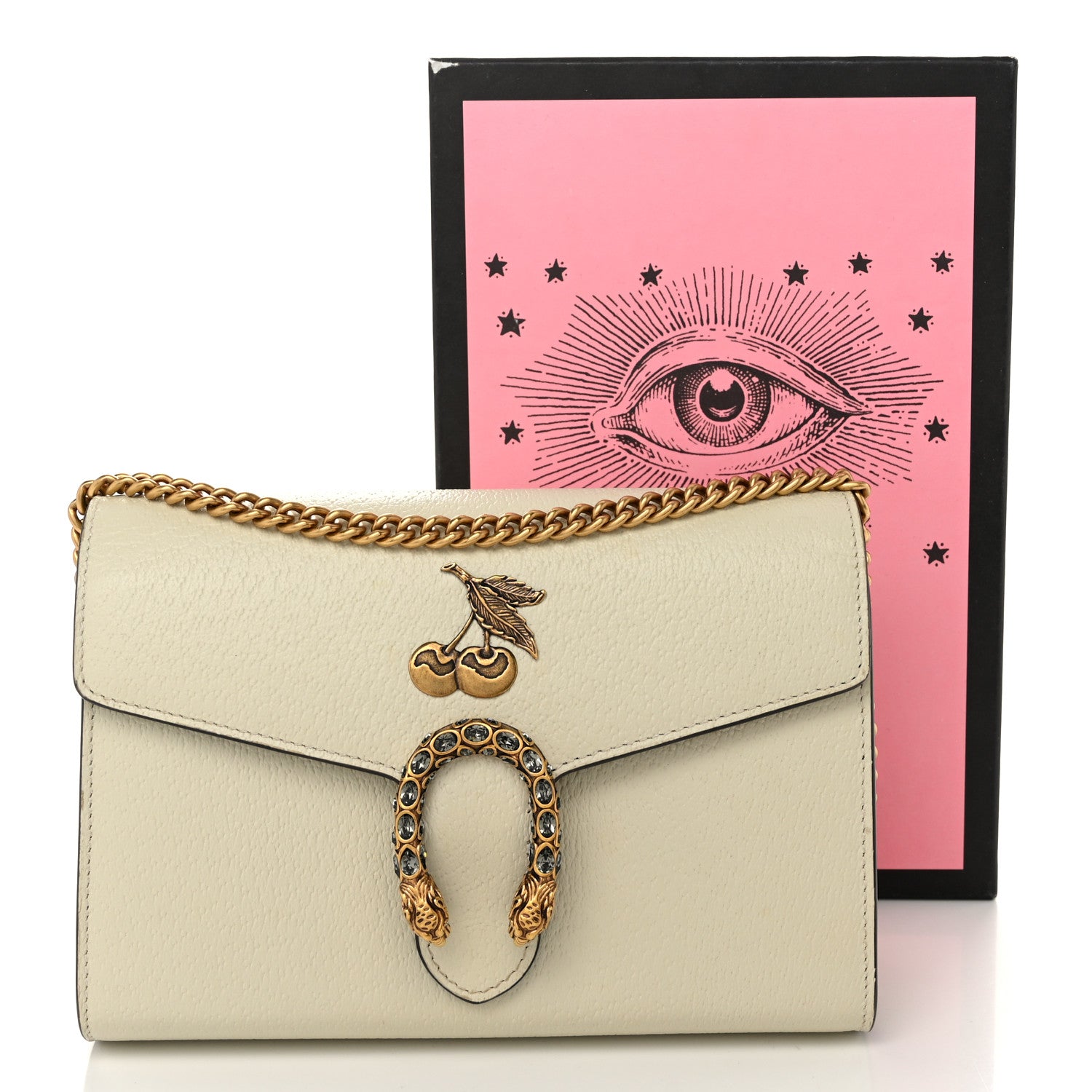 Gucci Calfskin Garden Dionysus Chain Wallet Off White 12 of 12