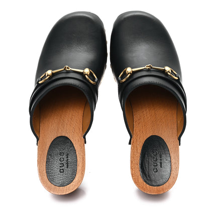 Gucci Calfskin Horsebit Clogs 39.5 Black 2 of 9