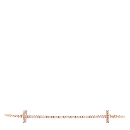 Tiffany 18K Yellow Gold Diamond T Smile Bracelet 1 of 4
