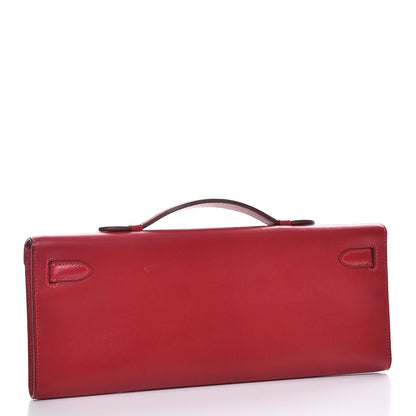 Hermes Tadelakt Kelly Cut Clutch Rouge Vif 3 of 23