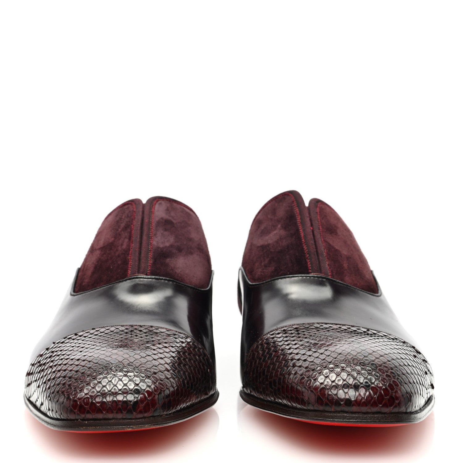 Christian Louboutin Mens Suede Snakeskin Alpha Male Flat Loafers 44 Candle 3 of 8