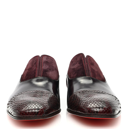 Christian Louboutin Mens Suede Snakeskin Alpha Male Flat Loafers 44 Candle 3 of 8