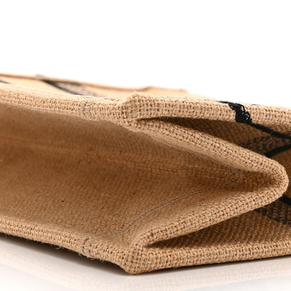 Christian Dior Canvas Jute Embroidered Medium Book Tote Black Beige 10 of 10