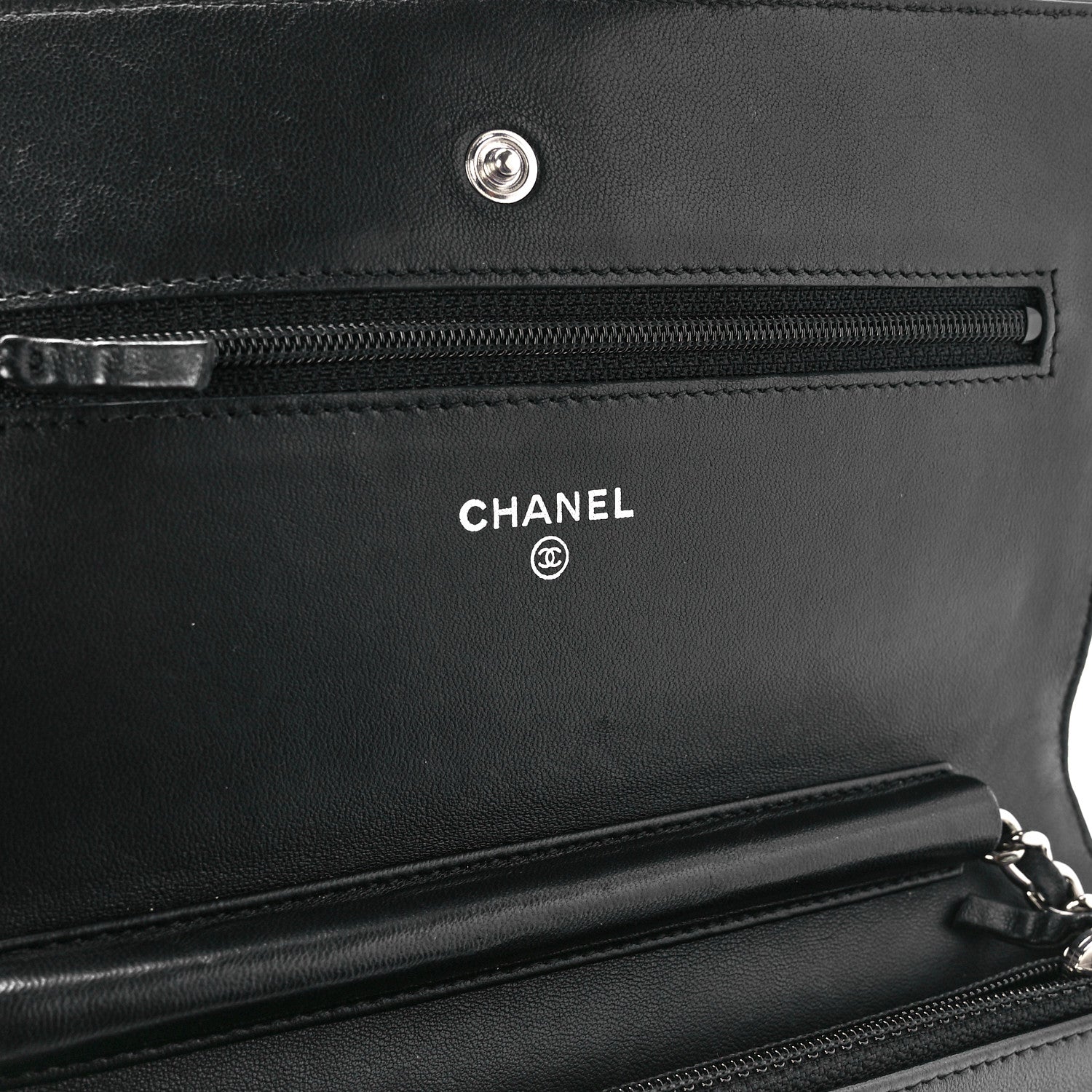 Chanel Lambskin Quilted Wallet On Chain WOC Black 6 of 12