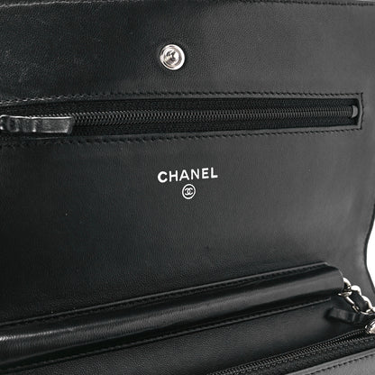 Chanel Lambskin Quilted Wallet On Chain WOC Black 6 of 12