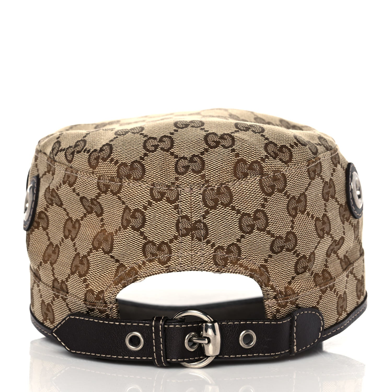 Gucci Monogram Military Hat XL Brown 5 of 8