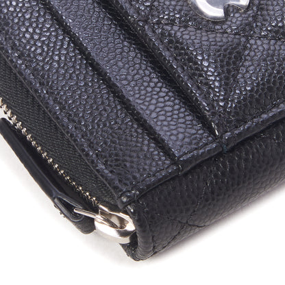 Chanel Caviar Quilted Zip Card Holder Black 5 of 9
