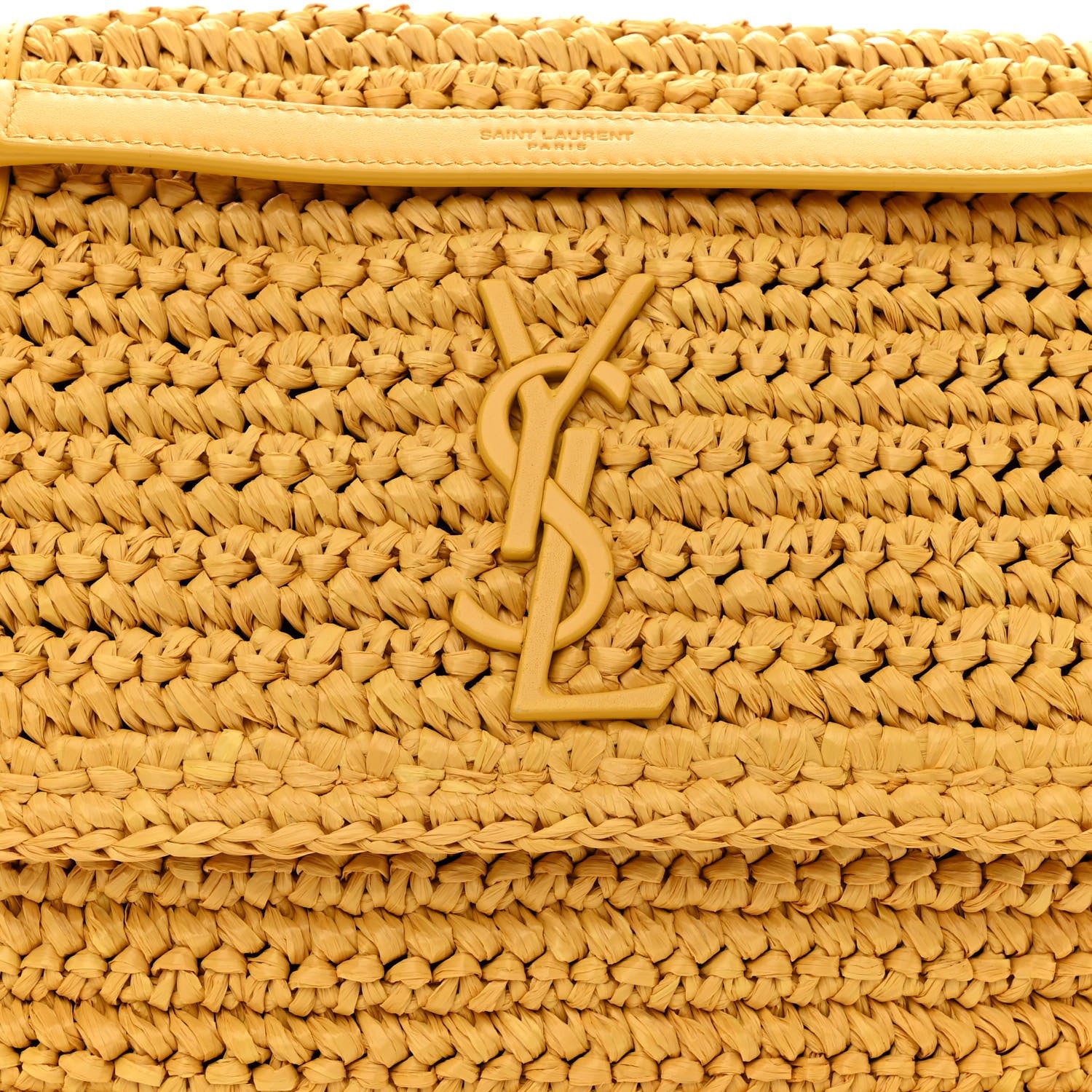 Saint Laurent Raffia Calfskin Monogram Medium Niki Chain Satchel Wheat 8 of 12