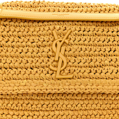 Saint Laurent Raffia Calfskin Monogram Medium Niki Chain Satchel Wheat 8 of 12