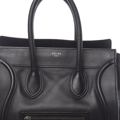 Celine Drummed Calfskin Micro Luggage Black 12 of 12