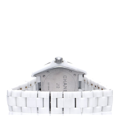 Chanel Stainless Steel Ceramic Diamond Dial 38mm J12 Automatic Watch White 3 of 5