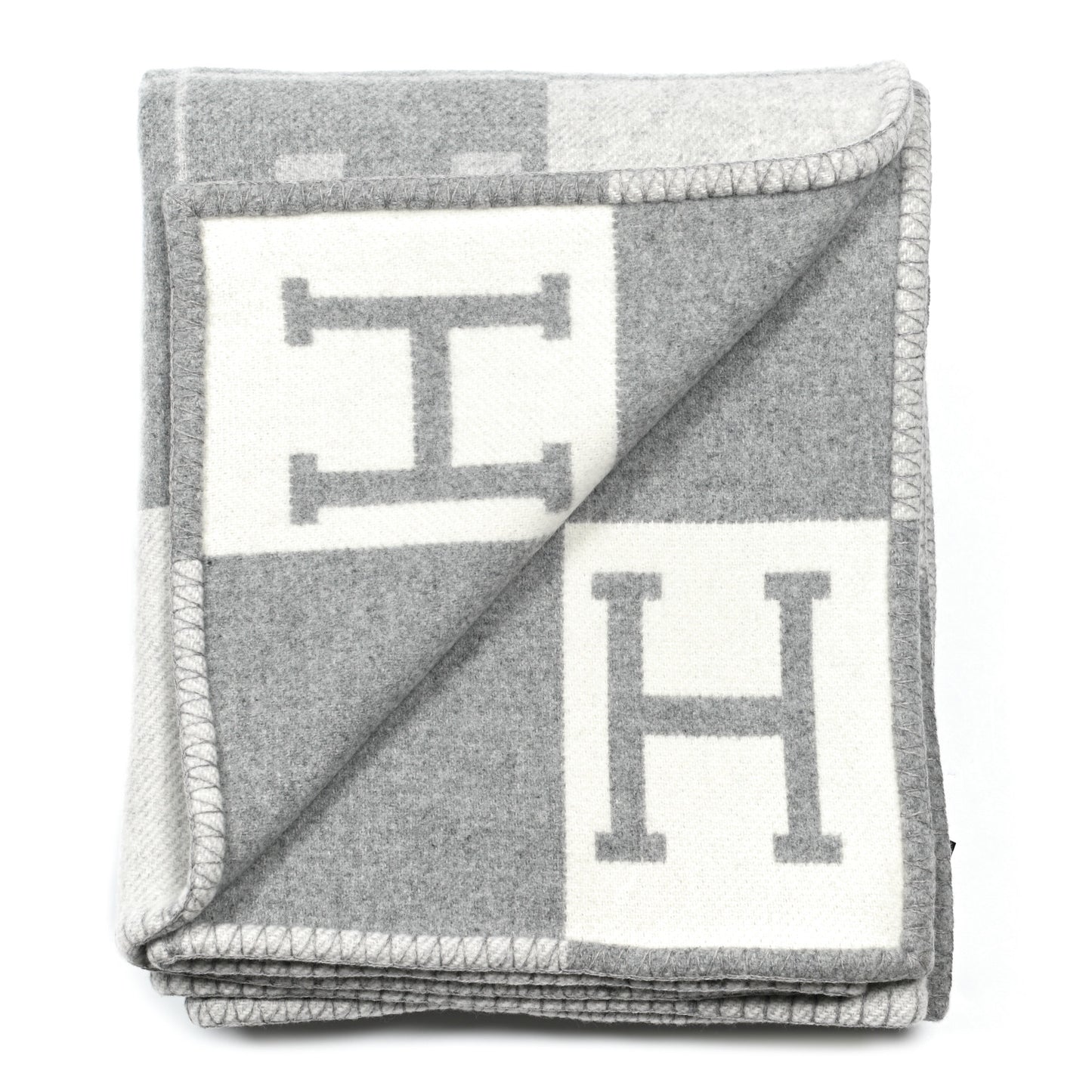 Wool Cashmere Avalon III Blanket Ecru Gris Clair