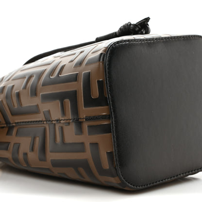 Fendi Vitello Liberty F is Fendi Bi-Color FF 1974 Embossed Mini Mon Tresor Bucket Bag Maya Black 9 of 10
