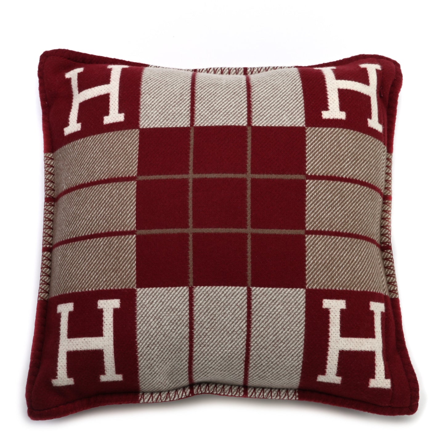 Wool Cashmere Avalon III Pillow PM Ecru Rouge