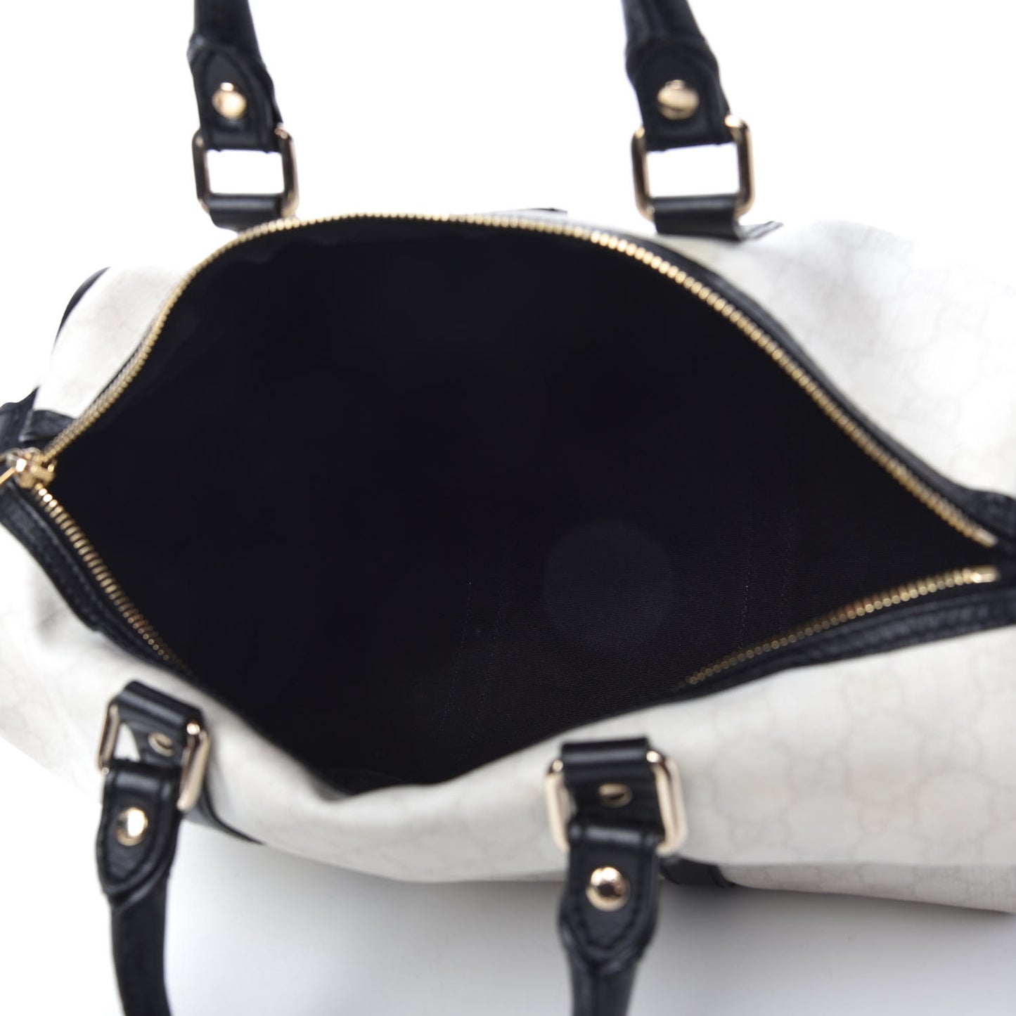GG Plus Monogram Medium Joy Boston White Black