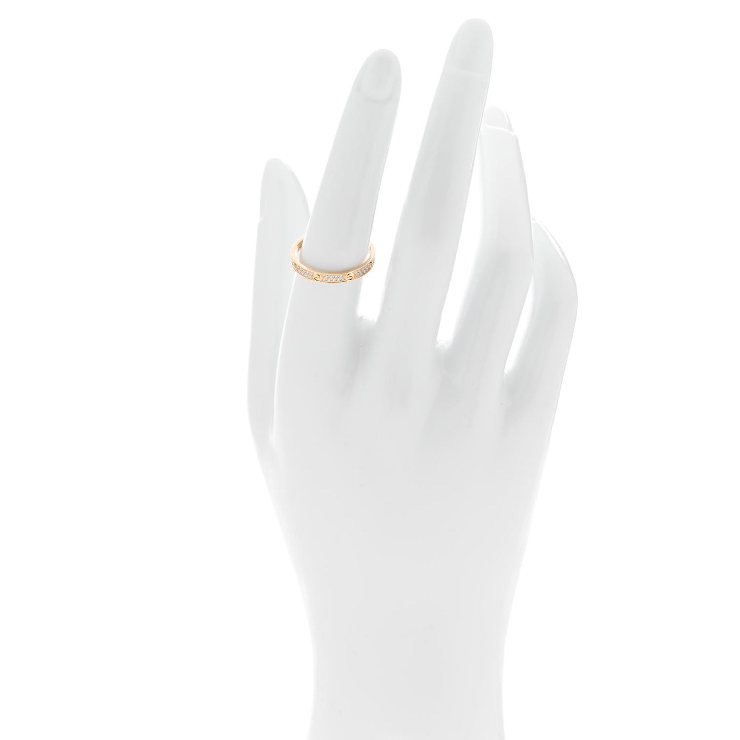 18K Yellow Gold Diamond 2.6mm LOVE Paved Band Ring 55 7.25