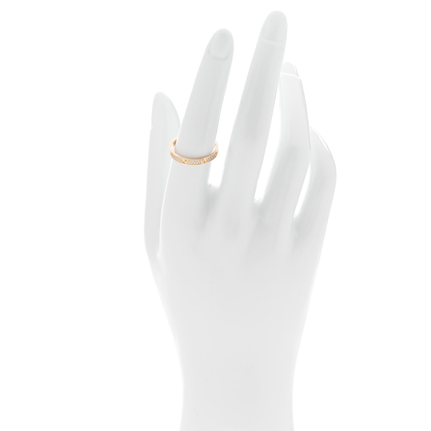 Cartier 18K Yellow Gold Diamond 2.6mm LOVE Paved Band Ring 55 7.25 2 of 5