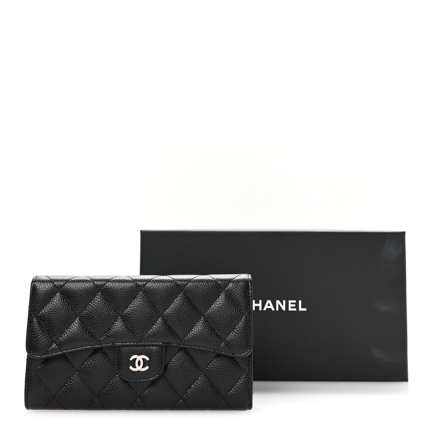 Chanel Caviar Quilted Large Flap Wallet Black 9 of 9