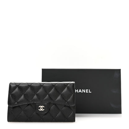 Chanel Caviar Quilted Large Flap Wallet Black 9 of 9
