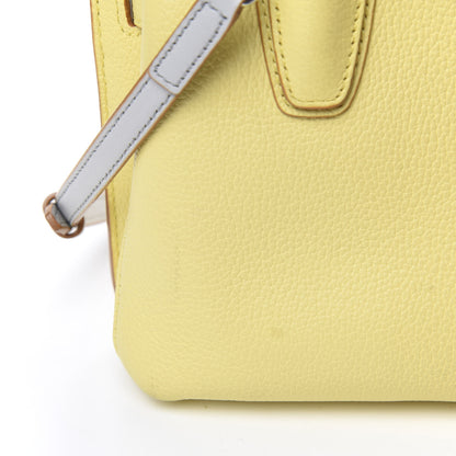 MCM Grained Calfskin Mini Milla Tote Custard Yellow 7 of 11