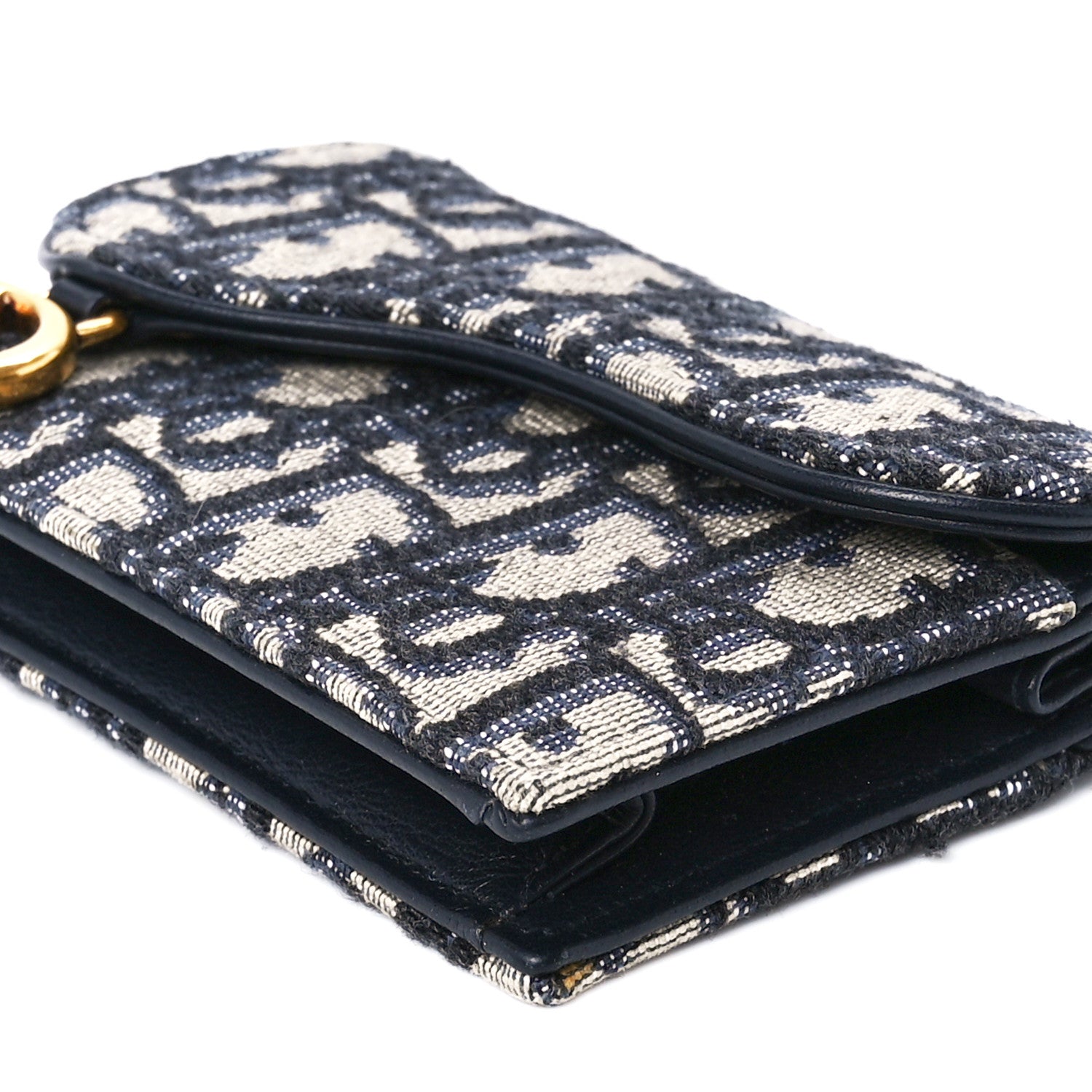 Christian Dior Oblique Saddle Card Holder Blue 11 of 13