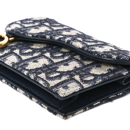 Christian Dior Oblique Saddle Card Holder Blue 11 of 13