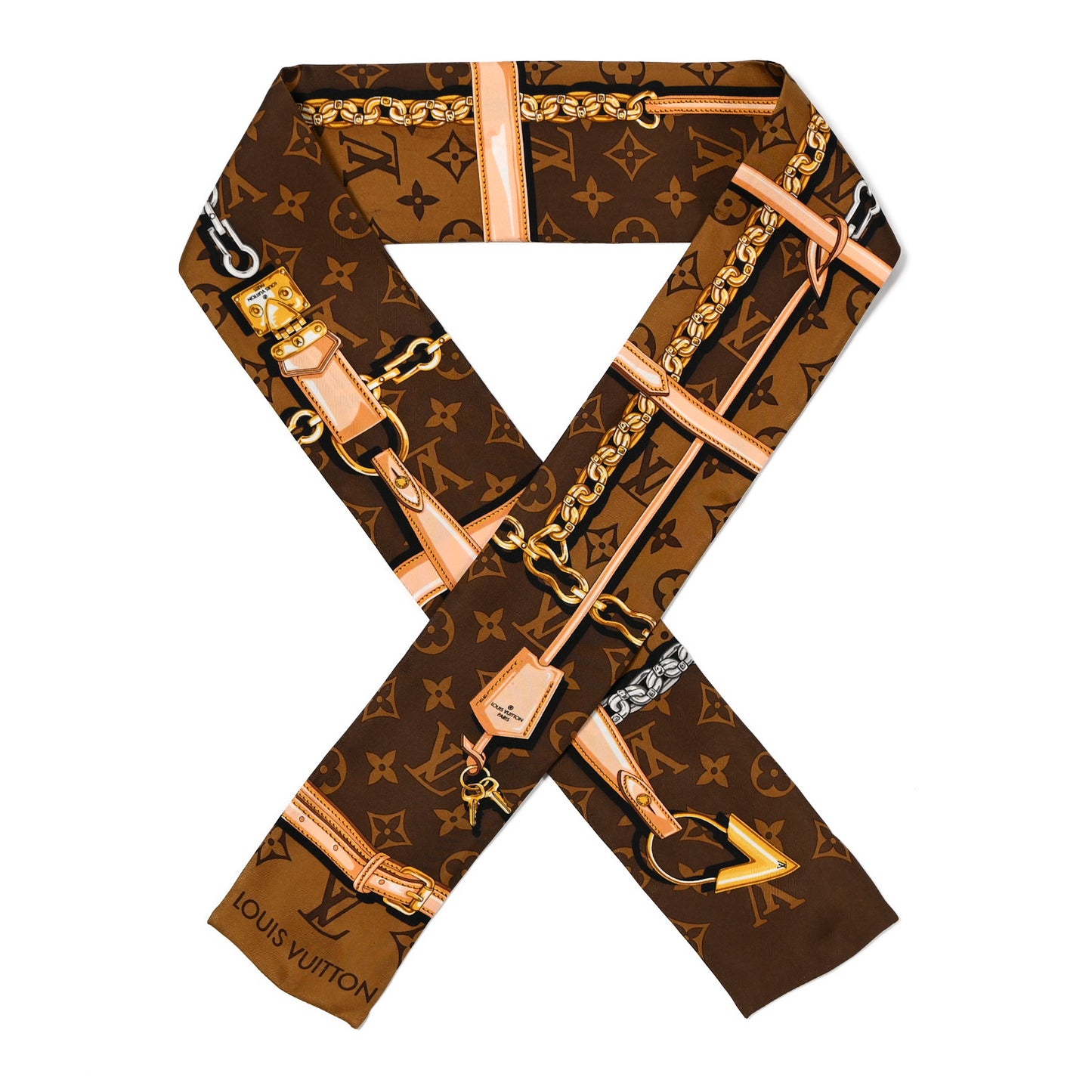 Silk Monogram Confidential Bandeau Brown