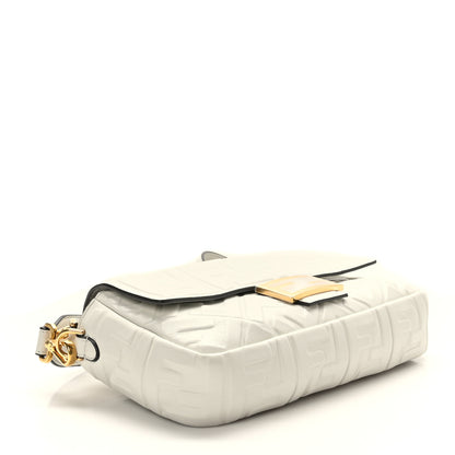 Fendi Nappa FF 1974 Embossed Baguette White 4 of 9