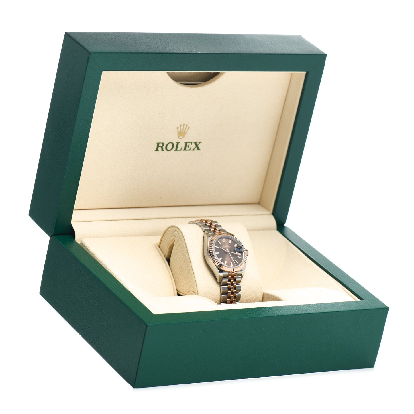Stainless Steel 18K Everose Gold 28mm Oyster Perpetual Datejust Watch Chocolate 279171