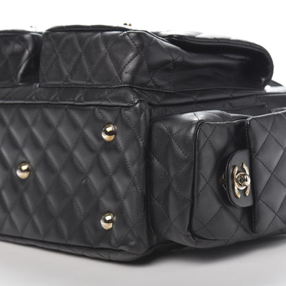 Chanel Calfskin Quilted Large Cambon Multipocket Reporter Black White 12 of 14