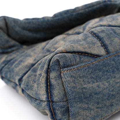 Saint Laurent Denim Quilted Toy Loulou Puffer Monogram Chain Satchel Blue Cinnamon 8 of 12