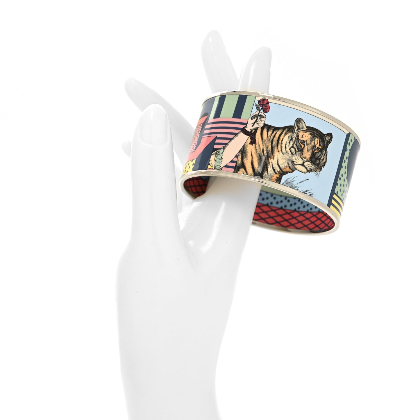 Enamel Printed Extra Wide Dessous Grand Theatre Nouveau Bangle