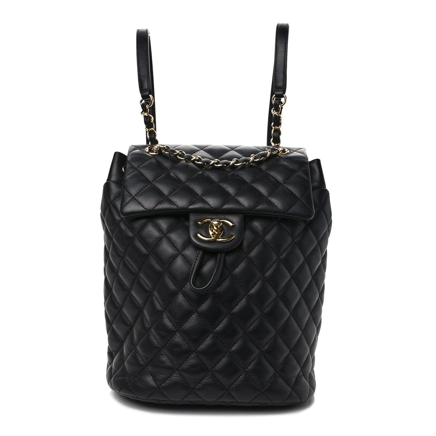 Lambskin Quilted Small Urban Spirit Backpack Black