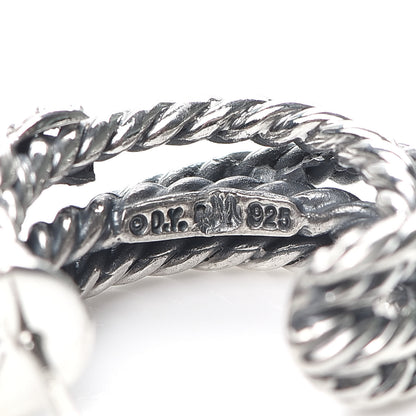 David Yurman Sterling Silver Diamond Crossover X Earrings 4 of 4