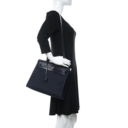 Hermes Toile Vache Hunter Herbag Zip PM 31 Bleu Marine 2 of 11