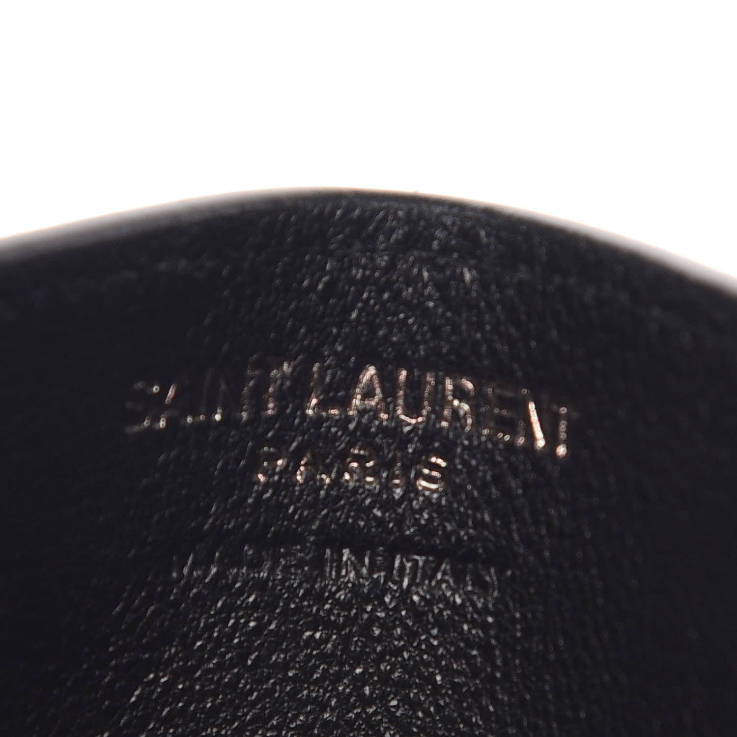Saint Laurent Grain De Poudre Matelasse Chevron Monogram Credit Card Case Black 6 of 8