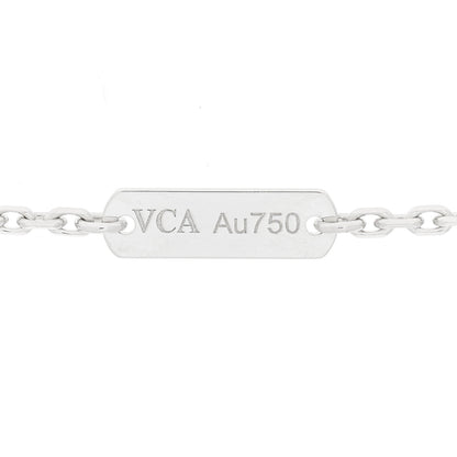 Van Cleef & Arpels 18K White Gold Diamond Guilloche Vintage Alhambra Pendant Necklace 6 of 8