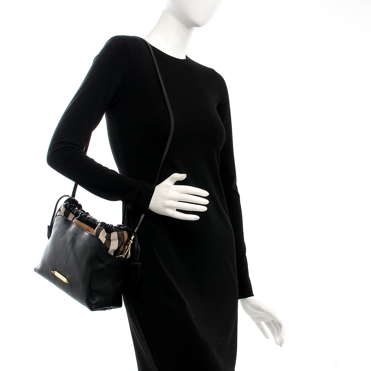 Burberry Calfskin House Check Little Crush Black 3 of 8