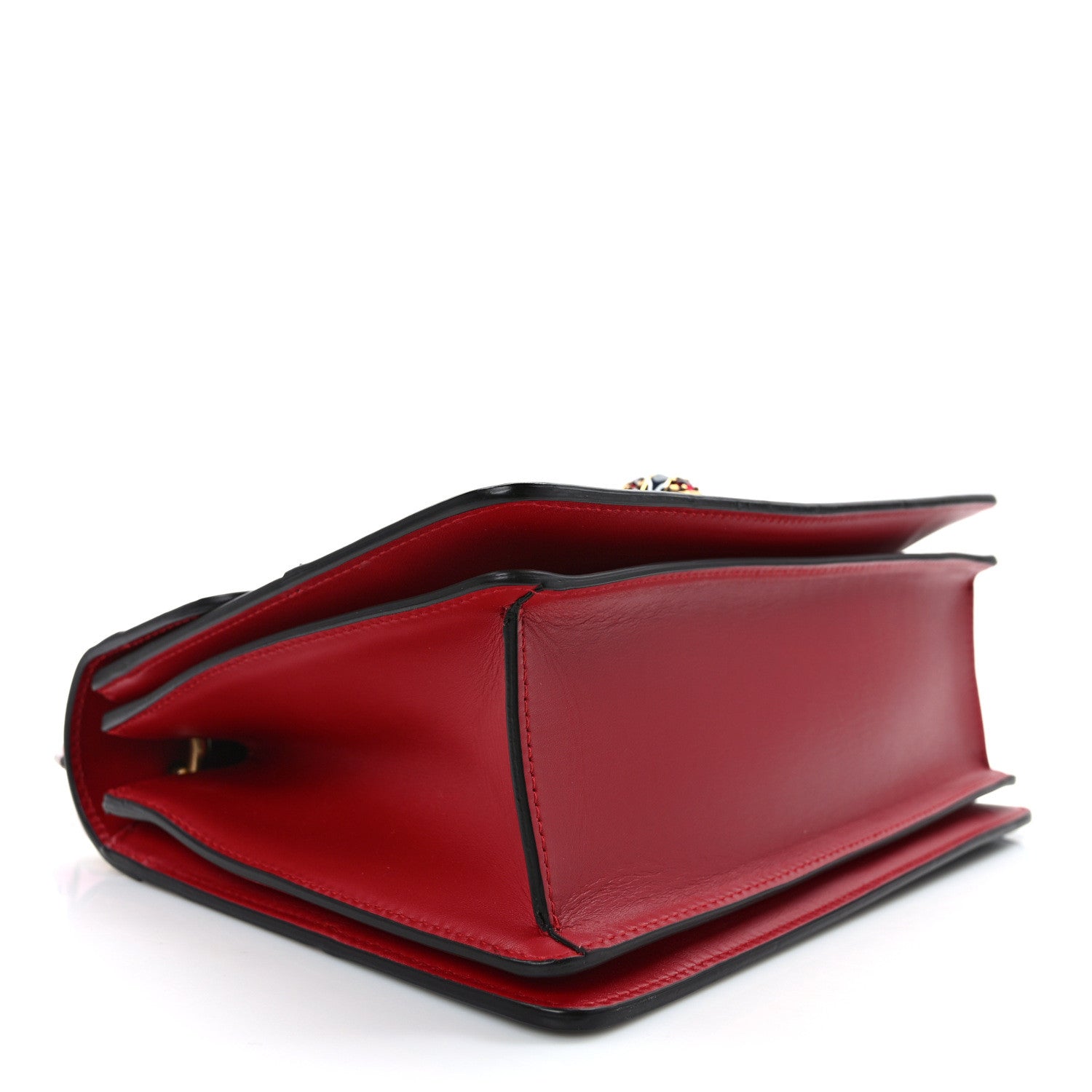 Gucci Calfskin Sylvie Web Small Queen Margaret Top Handle Bag Blue Agata Hibiscus Red Mystic White Sugar Pink 4 of 13